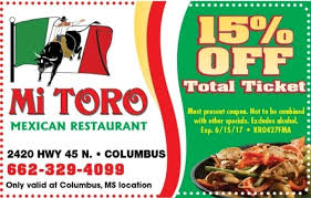 Mi Toro Mexican Restaurant Mexican Restaurant Restaurant Coupons Free Printable Coupons