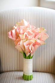 Made with white & pink calla lillies and white lily of the valley. Bridal Bouquets Calla Lily Wedding Calla Lily Bouquet Wedding Pink Calla Lilies