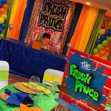 This was really fun to do and it was different. Party Planning Pensacola Fl On Instagram Fresh Prince 90 S Theme Baby Shower Fres Prince Baby Shower Theme Boy Baby Shower Centerpieces Baby Shower Themes