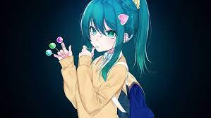 Hd Wallpaper Cute Blue Hair Anime Art Anime Girl Candie School Uniform Wallpaper Flare