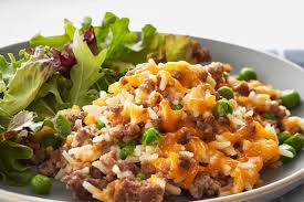 This easy goulash is one of those recipes where you pull a few things from your pantry, add some ground beef and it magically becomes a delicious homemade . Cheesy Ground Beef And Rice Casserole Hidden Valley Ranch