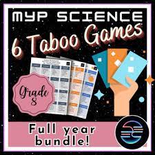 MYP Middle School Science Taboo Review Games - Grade 8 Full Year Bundle!