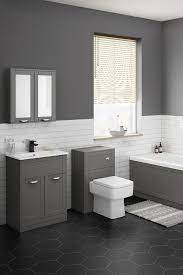 The decorations in grey bathroom ideas. Pair Traditionally Inspired Furniture With Modern Bathroom Tiles To Create A Standout Conte Small Bathroom Makeover Bathroom Interior Design Bathroom Makeover