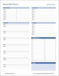 meal planner template weekly menu planner