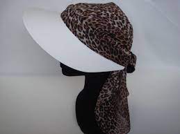 Precious Cargo Twisty Veil Visor White Brown Leopard Gg 1300 309 299 Aust Made Luxury Hats Brown Leopard Hats