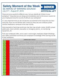 Dover Als Safety Moment Of The Week 02 Aug 2016 Health And Safety Poster Safety Moment Topics Workplace Safety