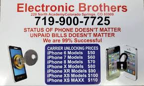 Most phones are about $2.00 to unlock on ebay and you have guarantee. Unlock Your Iphone To Any Carrier Takes Electronic Brothers Colorado Springs Facebook