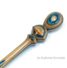 Hair Stick Pin Wooden Hand Turned Sapphire Wood Hardwood Etsy Wooden Hand Hair Sticks Wood Turning
