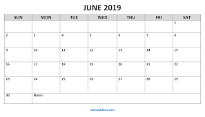 June 2019 Printable Calendar Calendar Template June Calendar Printable Printable Calendar Template