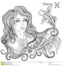 signe astrologique de poissons en tant que belle fille illustration vecteur du cache 69247228 coloriage gratuit imprimer coupe monde