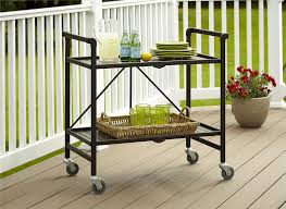 No one wants to serve guests on the same table they intend to eat on. Cosco Outdoor Living Intellifit Outdoor Or Indoor Folding Serving Cart With 2 Slatted Shelves Sandy Brown Walmart Com Walmart Com