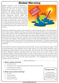 2nd grade reading comprehension worksheets. Global Warming Reading Comprehension Worksheets Flashcards