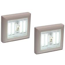 2 Pack Wireless Night Light Wall Switch Cob Led 400 Lumens Battery Operated Walmart Com Walmart Com