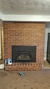 Scrub each brick with the nylon bristle brush. I Black And Blue Washed Our Brick Fireplace Album On Imgur