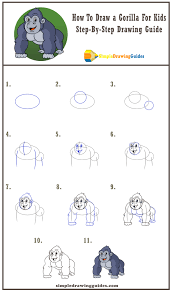 Its stocky figure along with the short legs is something. How To Draw A Gorilla For Kids Easy Drawings Guided Drawing Drawings