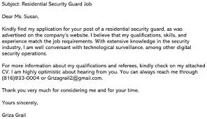Through such letters, applicants market themselves it is important to organize your thoughts before writing an application letter. Sample Resdidential Secuirty Guard Cover Letter Examples
