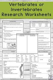 Work sheet on introduction to inverta brate : Vertebrates And Invertebrates Research Worksheets Simple Living Creative Learning