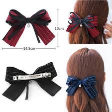 Black stripe bow hair bobbles 2pcs set school girls ties gift. Kylin Express Ladies Elegant Bow Hair Clips Ponytail Hair Decorations Black Bow Knot