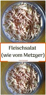 Fleischsalat Wie Vom Metzger In 2020 Fleischsalat Rezept Salat Leckere Salate
