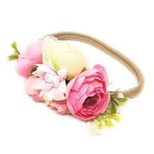 Tieback Flower Crown Elastic Flower Headband Baby Girl Toddler Floral Crown Wreath Newborn Hair Accessories A Amazon In Jewellery