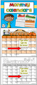 Editable Monthly Calendars So Cute You Can Type Your Information Right Into The Boxes Calendars E Preschool Calendar Classroom Calendar School Calendar