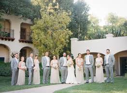 Amsale Champagne And Light Grey Suits Wedding Dress Champagne Gray Wedding Party Wedding Parties Colors