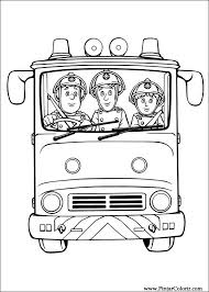 Sam El Bombero Para Colorear
