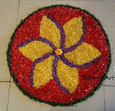 Pin By Madhusri Bellamkonda On Flower Decorations Rangoli Designs Flower Rangoli Designs Diwali Floating Flower Arrangements
