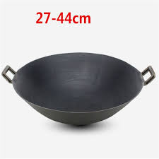 Double Ear Cast Iron Wok Cooking Pot No Coating Non Stick Classical Camping Outdoor Chinese Gas Cooker Cookware Wok Pan Fry Pan In W Wok Wok Cooking Gas Cooker