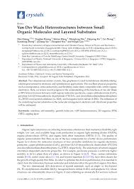 Overseas office & plant pt. Pdf Van Der Waals Heterostructures Between Small Organic Molecules And Layered Substrates