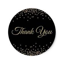 Black And Gold Glitter Black Gold Glitter Confetti Thank You Classic Round Sticker Zazzle Com Gold Glitter Wedding Stickers Glitter Gifts
