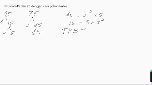 Apakah cara mencari fpb dari 20 dan 30? Fpb Dari 45 Dan 75 Dengan Cara Pohon Faktor Youtube