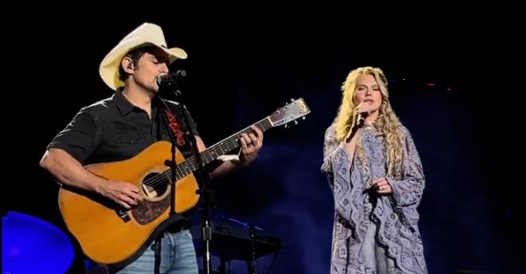 Brad Paisley Brings Out American Idol Winner Hannah Harper For Beautiful Duet Of "Whiskey Lullaby" At Connecticut Concert