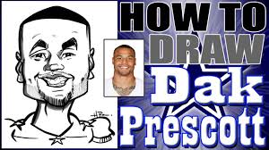 How To Draw A Quick Caricature Dak Prescott Caricature Diy Christmas Paintings Dak Prescott