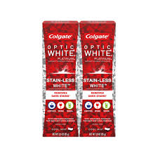 Colgate Optic White Platinum Stain Less White Toothpaste 3 Oz 2 Ct Walmart Com Walmart Com