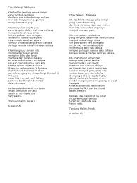 Satu lagi ialah yang dialihsuarakan ke dalam bahasa melayu. Sajak Citra Pelangi 1malaysia