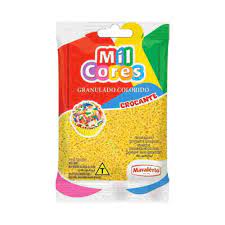 Ideal para decorar cupcakes, muffins, bolos, brigadeiros e doces num geral, pode ser levado ao forno. Granulado Crocante Amarelo Mil Cores 150g Mavalerio Granulado Magazine Luiza