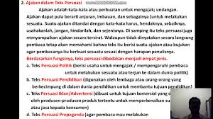 Menelaah saran, ajakan, arahan, dan pertimbangan atas permasalahan aktual dari teks persuasi yang kamu dengar dan baca Minggu Ke 6 Bahasa Indonesia Kelas 8 Bab 7 Teks Persuasif E Learning Smpn 20 Surakarta