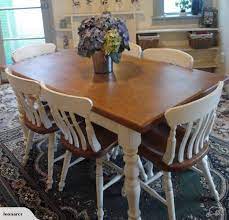 French Country Chic Pine Dining Table 6 Chairs Pine Dining Table Dining Table Table