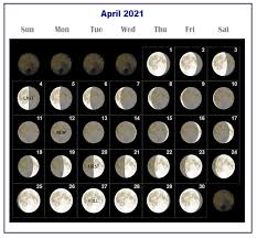 The four main moon phases in order are the new moon, first quarter moon, full moon and last quarter moon. Full Moon April 2021 Lunar Calendar Phases Template Dates With Fillable Notes