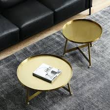 If you're like us, and admire the pricy tavo. Stylish Gold Coffee Table Medium Round Rolling Side Table With Wheels Tray Top