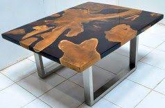 Discover The Wood And Resin Furniture We Built For A Retail Store In Germany Teak Root Coffee Table Diy Resin Table Resin Wicker Furniture Resin Table