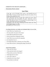 20200513 contoh soal letter beserta kunci jawaban dear fred. Narrative Text Reading Exercises Pdf Snow White