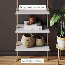 Free samples for learning english on your tablet or online. Nathan James Theo Industrial 5 Shelf Gold Ladder Bookcase With White Open Shelves And Brass Metal Frame Walmart Com Walmart Com