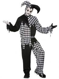 Black And White Clown Halloween Costume Harlequin Clown Dark Jester Black And White Halloween Men S Fancy Dress Costume Jester Costume Harlequin Costume Fancy Costumes