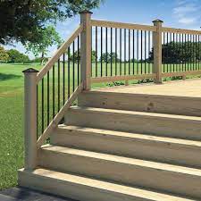 Deckorail Pressure Treated 6 Ft Aluminum Solid Lightning Rail Deck Railing Kit 186858 The Home Depot Deck Railings Deck Installation Deck Railing Kits