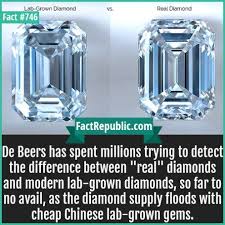 746 Real Vs Lab Diamond De Beers Has Spent Millions Trying To Detect The Difference Between Real Diamonds And Diamond Facts Jewelry Appraisal Diamond Supply