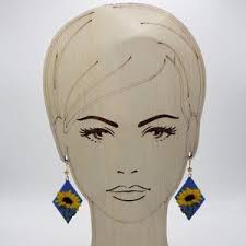 Sunflower Brick Stitch Earrings Pattern Seed Bead Earring Pattern Miyuki  Delica PDF Earrings Pattern