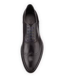 Gennot Perforated Wing Tip Black Herenmode Schoenen Mode
