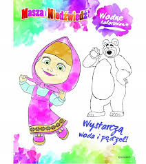 Bezpłatne materiały do wydrukowania, online. Malowanki Wodne Kolorowanka Masza I Niedzwiedz 7646656875 Oficjalne Archiwum Allegro
